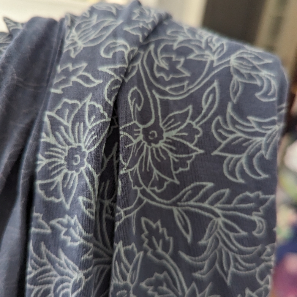 Blue Floral Maternity Breastfeeding Nursing Nightgown - Picture 3 of 7